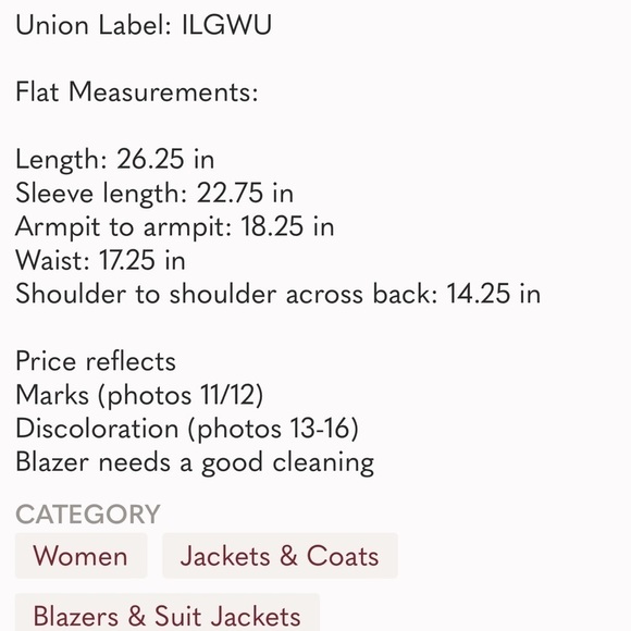 𝅺VINTAGE Unionmade ILGWU jacket sz S/M blazer embroidered crest AFLCIO 60s 50s - Picture 16 of 16